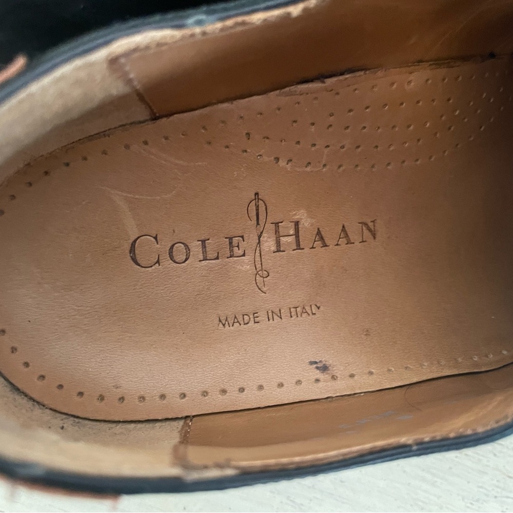 Cole Haan‎ Made in Italy Vintage Black & Brown Leather Saddle Oxfords Size 8 - Picture 5 of 6